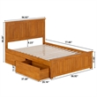 Nantucket Full Platform Bed with Matching Footboard and Drawers in Light Toffee