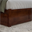 Nantucket Queen Wood Platform Bed with Footboard and Twin XL Trundle in Walnut