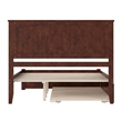 Nantucket Queen Wood Platform Bed with Footboard and Twin XL Trundle in Walnut