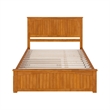 Nantucket Queen Platform Bed w/Matching Footboard & TXL Trundle in Light Toffee