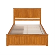 Nantucket Queen Platform Bed with Matching Footboard and Drawers in Light Toffee