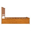 Nantucket Queen Platform Bed with Matching Footboard and Drawers in Light Toffee
