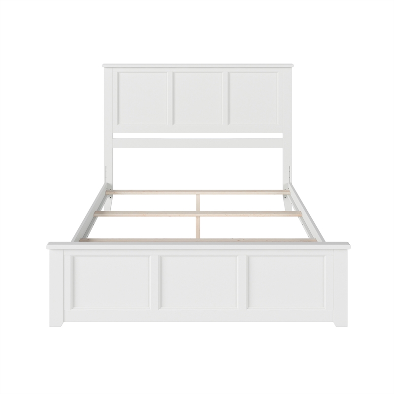 Madison King Wood Foundation Bed Frame with Matching Footboard in White