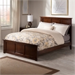 Madison King Wood Foundation Bed Frame with Matching Footboard in Walnut