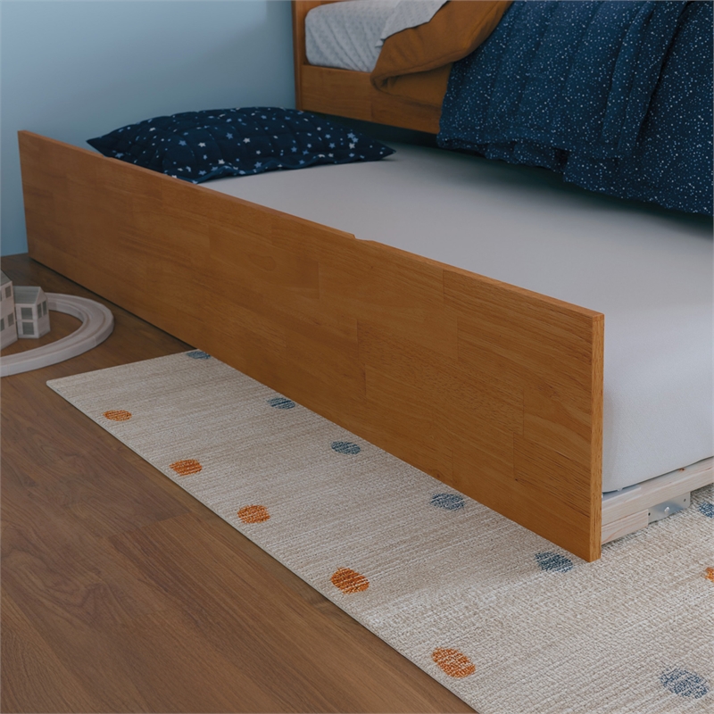 AFI Twin Size Urban Solid Hardwood Trundle Bed in Light Toffee