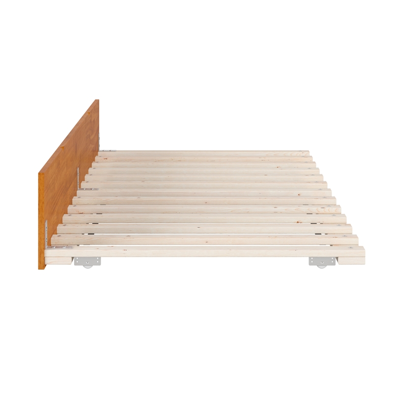 AFI Twin Size Urban Solid Hardwood Trundle Bed in Light Toffee
