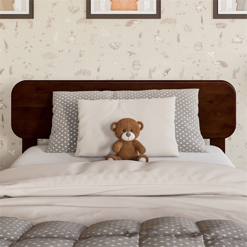AFI Florence Twin Sized Solid Hardwood Headboard in Walnut Brown