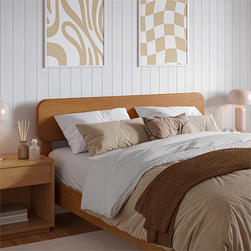 AFI Florence Full Sized Solid Hardwood Headboard in Light Toffee
