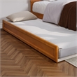 Twin XL Solid Wood Mid-Century Modern Trundle in Light Toffee
