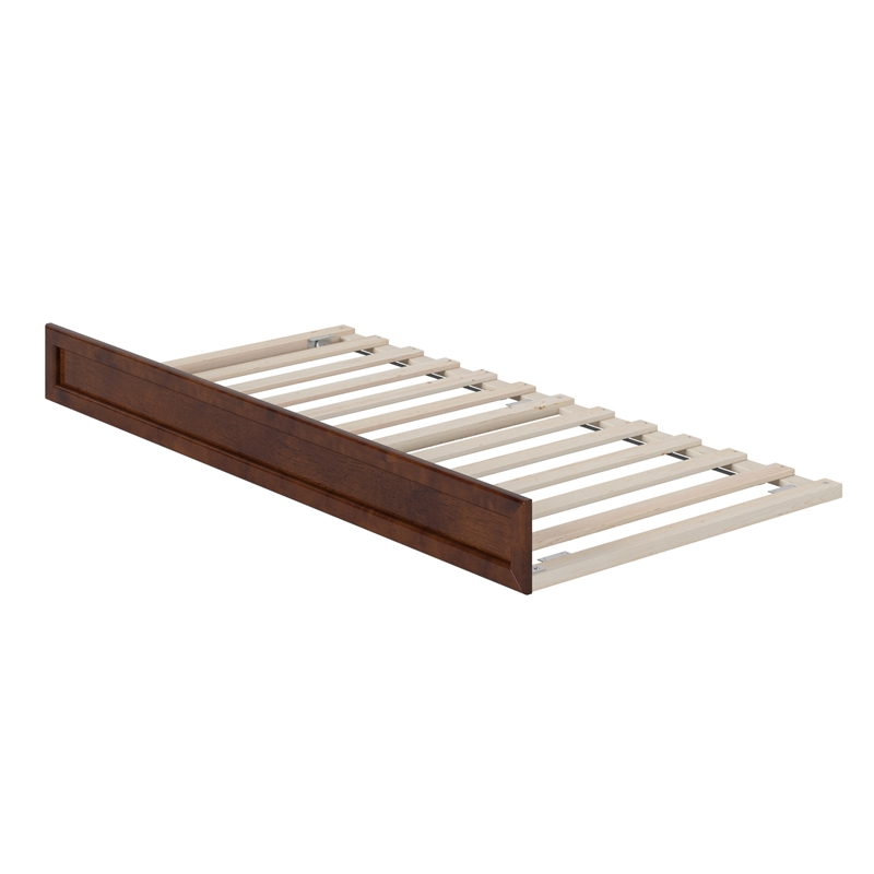 AFI Twin Mid-Century Solid Hardwood Modern Trundle in Walnut Brown