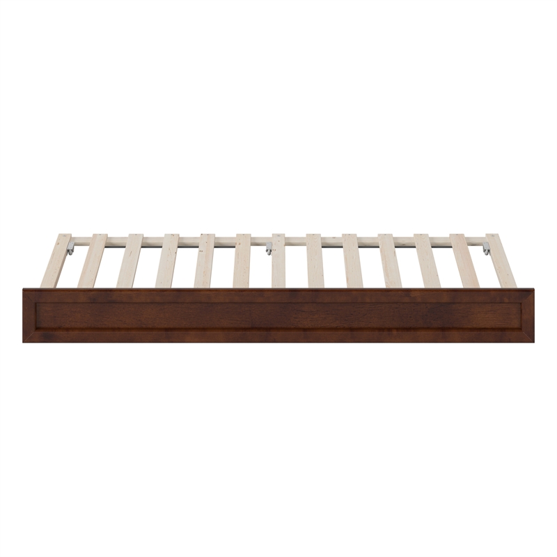 AFI Twin Mid-Century Solid Hardwood Modern Trundle in Walnut Brown