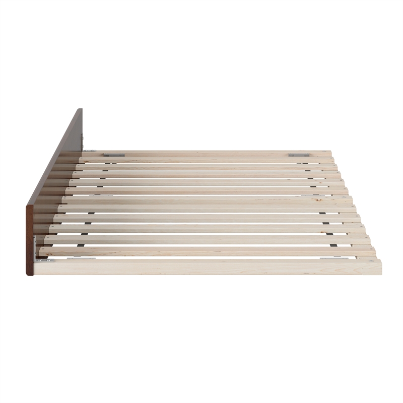 AFI Twin Mid-Century Solid Hardwood Modern Trundle in Walnut Brown