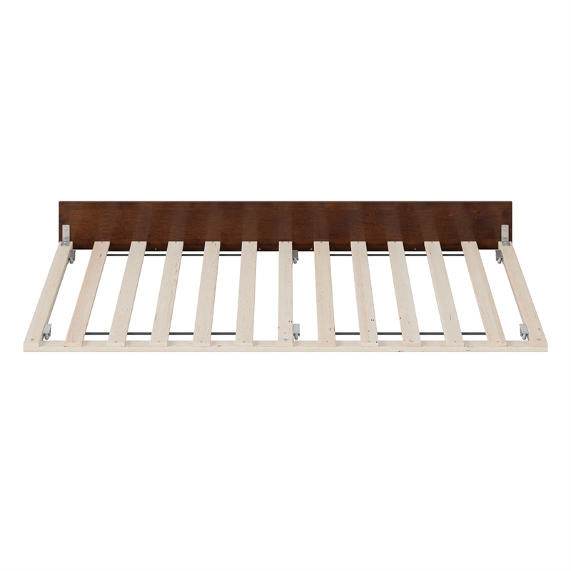 AFI Twin Mid-Century Solid Hardwood Modern Trundle in Walnut Brown