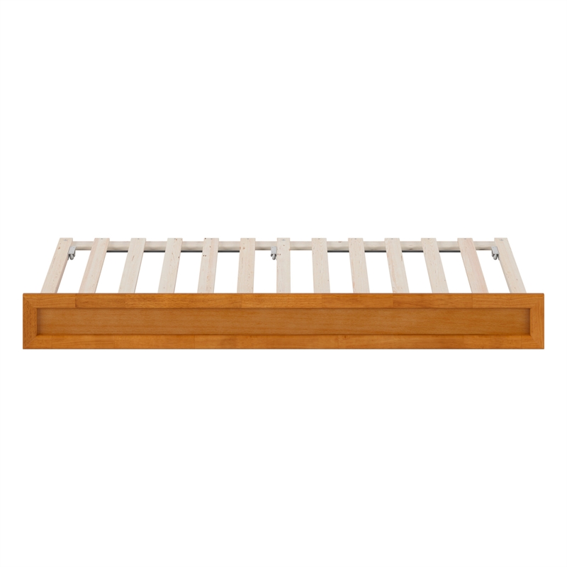AFI Twin Mid-Century Modern Solid Wood Trundle in Light Toffee