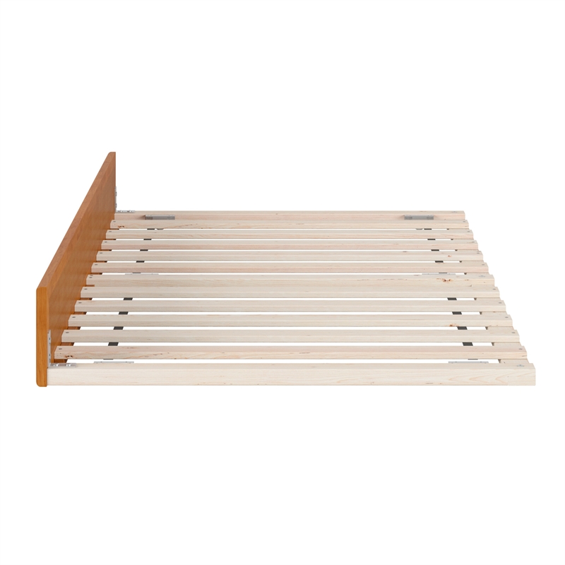 AFI Twin Mid-Century Modern Solid Wood Trundle in Light Toffee