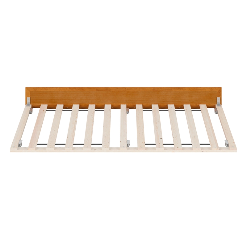 AFI Twin Mid-Century Modern Solid Wood Trundle in Light Toffee