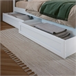 Twin-Full Solid Wood Mid-Century Modern Under Bed Storage Drawers in White