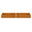 Twin-Full Wood Mid-Century Modern Under Bed Storage Drawers in Light Toffee