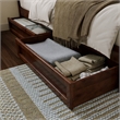 Queen-King-Twin XL Wood Mid-Century Modern Under Bed Storage Drawers in Walnut