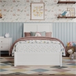Andorra Twin Wood Platform Bed with Panel Footboard and Twin Trundle in White