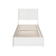 Andorra Twin Wood Platform Bed with Panel Footboard and Twin Trundle in White
