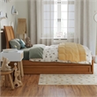 Andorra Twin Platform Bed with Panel Footboard & Twin Trundle in Light Toffee