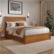 Andorra Full Platform Bed with Panel Footboard & Twin Trundle in Light Toffee