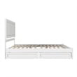 Clayton King Wood Platform Bed with Panel Footboard and Storage Drawers in White