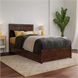 Clayton Twin XL Wood Platform Bed with Panel Footboard & TXL Trundle in Walnut