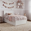 Clayton Twin Wood Platform Bed with Panel Footboard and Twin Trundle in White