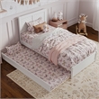 Clayton Twin Wood Platform Bed with Panel Footboard and Twin Trundle in White