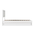 Clayton Twin Wood Platform Bed with Panel Footboard and Twin Trundle in White