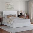 Clayton Queen Wood Platform Bed with Panel Footboard & Twin XL Trundle in White
