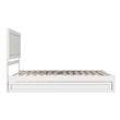 Clayton Queen Wood Platform Bed with Panel Footboard & Twin XL Trundle in White