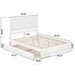 Clayton Queen Wood Platform Bed with Panel Footboard & Twin XL Trundle in White