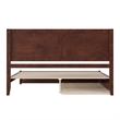 Clayton King Wood Platform Bed with Panel Footboard & Twin XL Trundle in Walnut