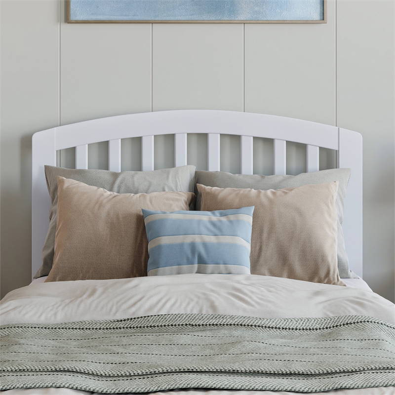 Lucia Twin XL Platform Bed with Panel Footboard & 2 Storage Drawers in White
