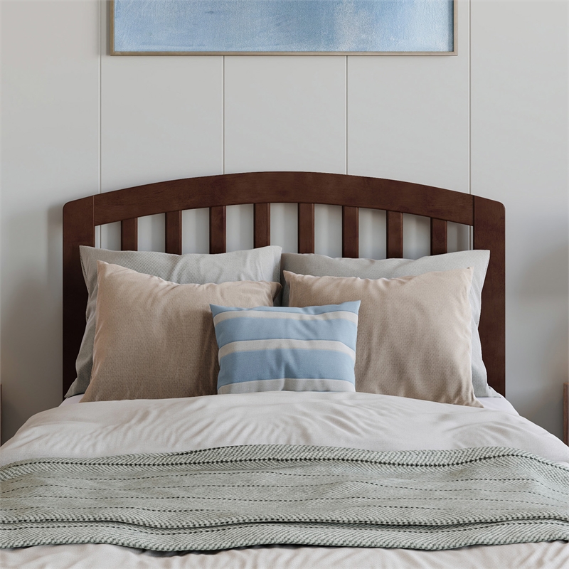 Lucia Twin XL Platform Bed with Panel Footboard & 2 Storage Drawers in Walnut