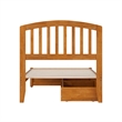Lucia Twin XL Platform Bed w Panel Footboard & 2 Storage Drawers in Light Toffee