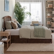 Lucia Full Platform Bed with Panel Footboard & 2 Storage Drawers in Walnut