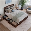 Lucia Full Platform Bed with Panel Footboard & 2 Storage Drawers in Walnut