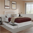 Lucia Queen Platform Bed with Panel Footboard & 2 Storage Drawers in White