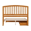 Lucia Queen Platform Bed w/ Panel Footboard & 2 Storage Drawers in Light Toffee