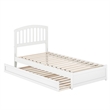 Lucia Twin XL Wood Platform Bed with Panel Footboard & Twin XL Trundle in White