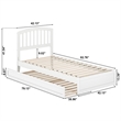 Lucia Twin XL Wood Platform Bed with Panel Footboard & Twin XL Trundle in White