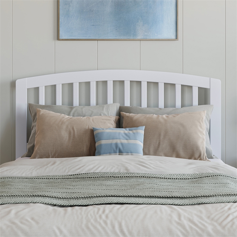 Lucia Full Wood Platform Bed with Panel Footboard and Twin Trundle in White
