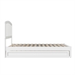 Lucia Full Wood Platform Bed with Panel Footboard and Twin Trundle in White
