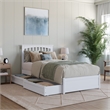 Everett Twin XL Wood Platform Bed with Panel Footboard & Drawers in White