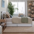 Everett Twin XL Wood Platform Bed with Panel Footboard & Drawers in White