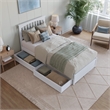 Everett Twin XL Wood Platform Bed with Panel Footboard & Drawers in White